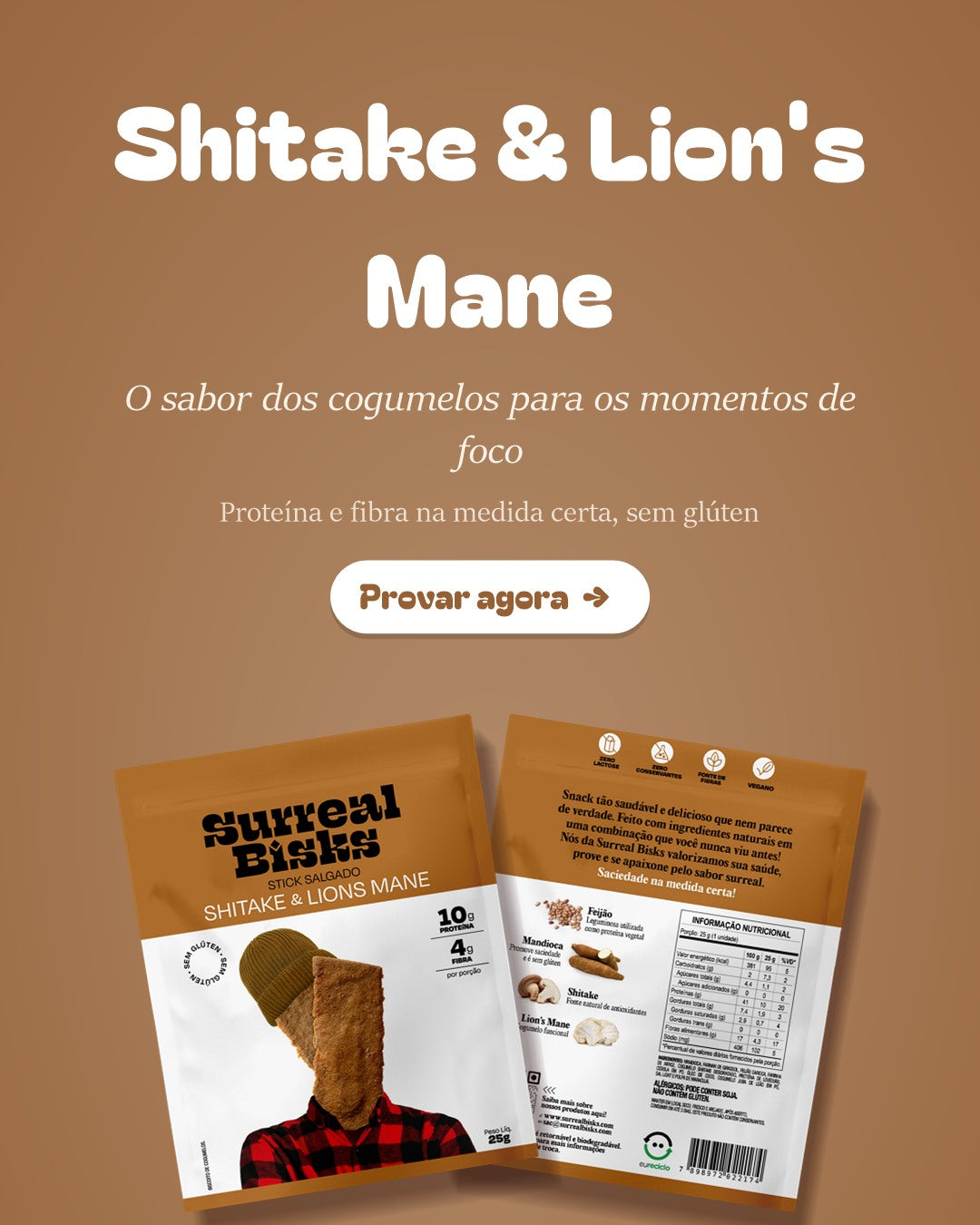Stick salgado de Shitake & Lion's Mane