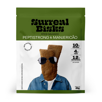 Surreal Bisks Stick Salgado de PeptiStrong e Manjericão